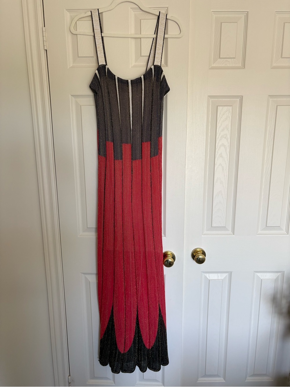Marciano Black and Red Asymmetrical Maxi Dress